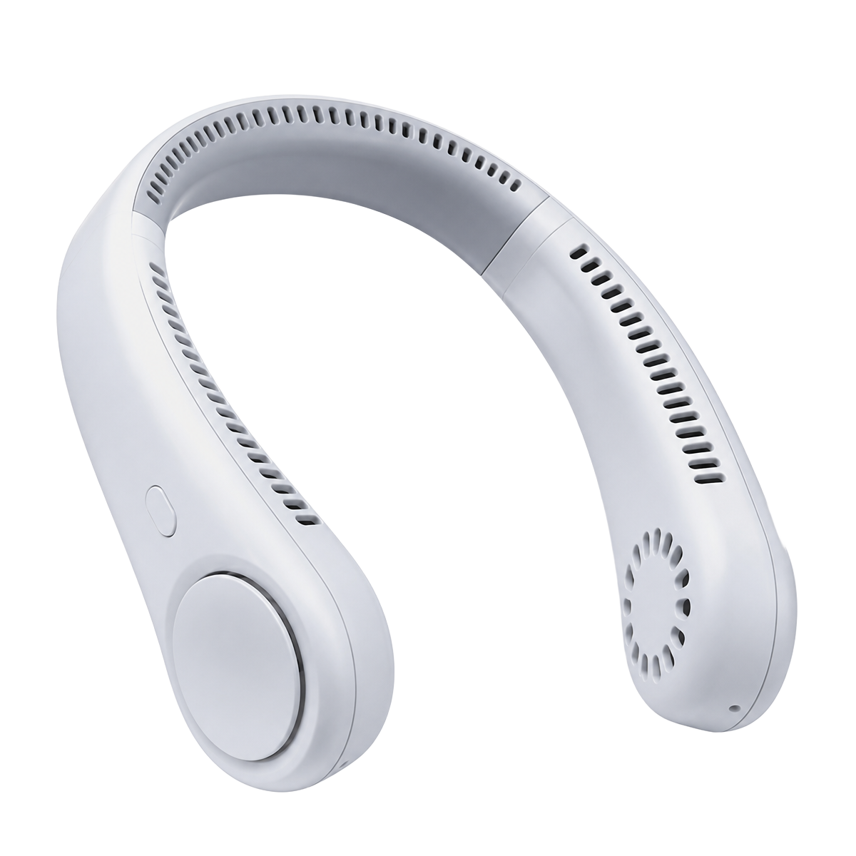 FluxoFan Neck Fan bladeless wearable cooling fan in white